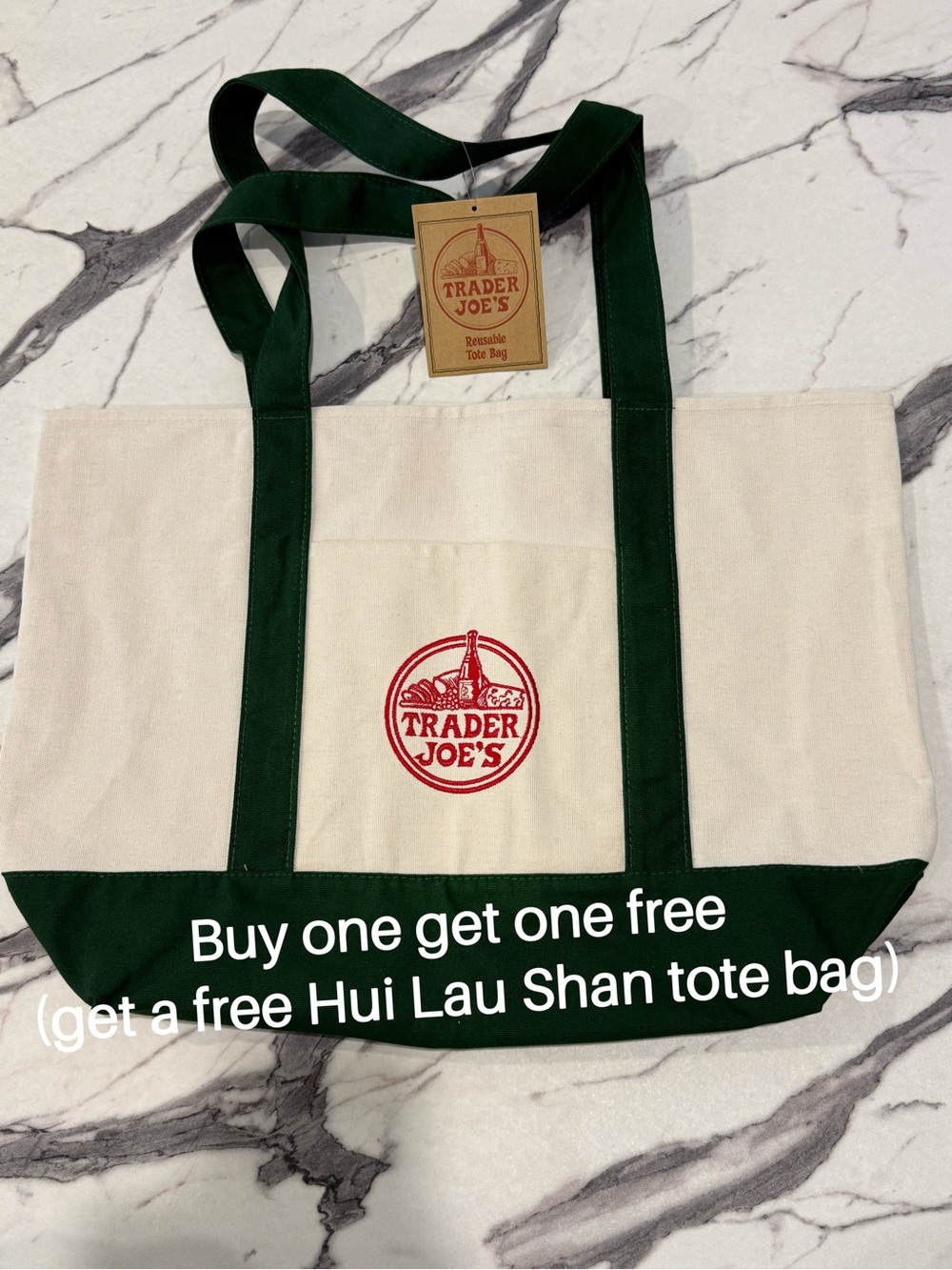Trader Joe's Large Canvas Tote - Dark Green